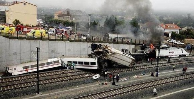 Imatge de l'accident del tren Àlvia a Galícia