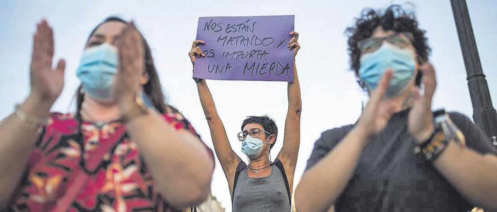 Protesta per demanar més protecció per a les dones en una fotografia d’arxiu. EP